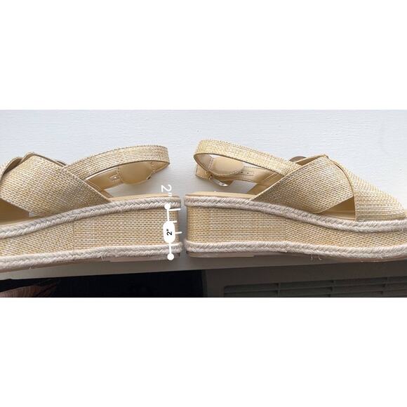 MARC FISHER LTD Renda Slingback Espadrille
Platform Wedge Sandal Sz 8M Beige - Picture 2 of 5